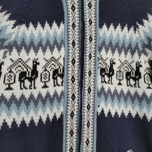 Blue Alpaca Zip Sweater #3008 - Picture 3 of 13